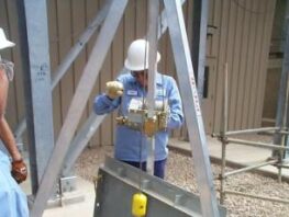 Tripod Lowering into Confined Space Environment at DuPont Manufacturing, in Parlin, New Jersey Confined Space Work Environments
