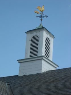 View of the Steeple of Hudson City Savings Bank Roseland before painting.
