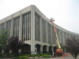 Left-side view of Hudson City Savings Bank Headquarters from W Century Road. Office Buildings