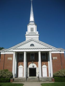 Exterior of church after paint restoration