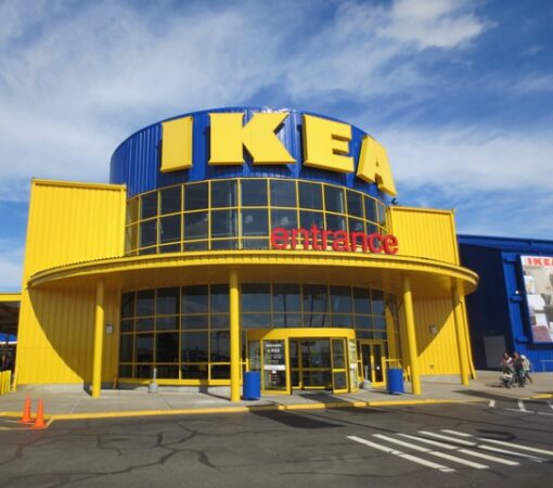 Front view of IKEA after painting from parking lot. Retail Stores and Malls