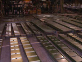 In-House shop cable tray painting. Industrial Communications Equipment Painting